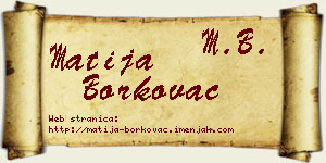 Matija Borkovac vizit kartica